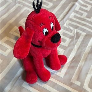 Vibrant Red and Black Plush Dog Toy with Floppy Ears